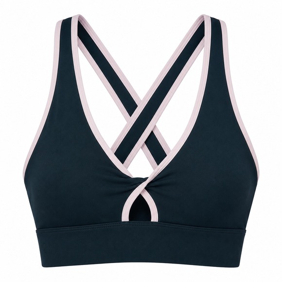 Fabletics Other - Fabletics Oasis Twist-Front Sports Bra II Navy Pink Medium Impact NWT Size M